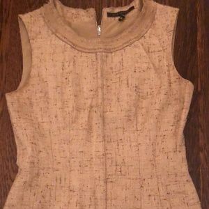 Elie Tahari Brown Tweed Shift Dress 0